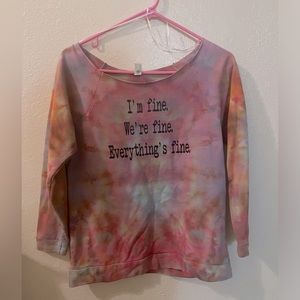 Next level tie dye off the shoulder sweater